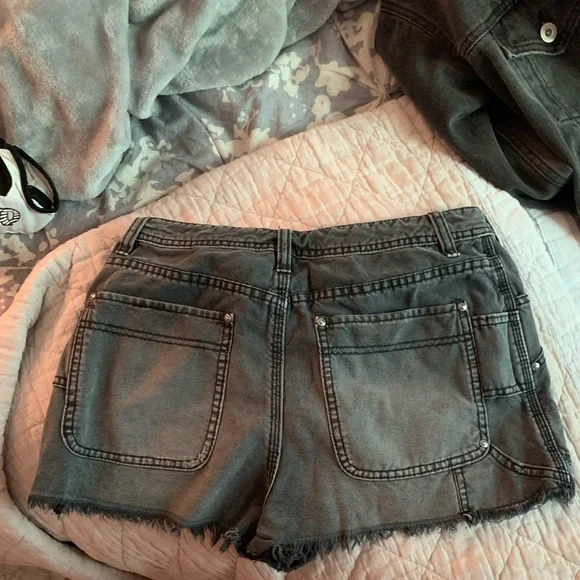 free people denim black shorts - Picture 3 of 5